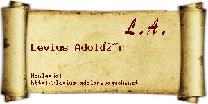 Levius Adolár névjegykártya